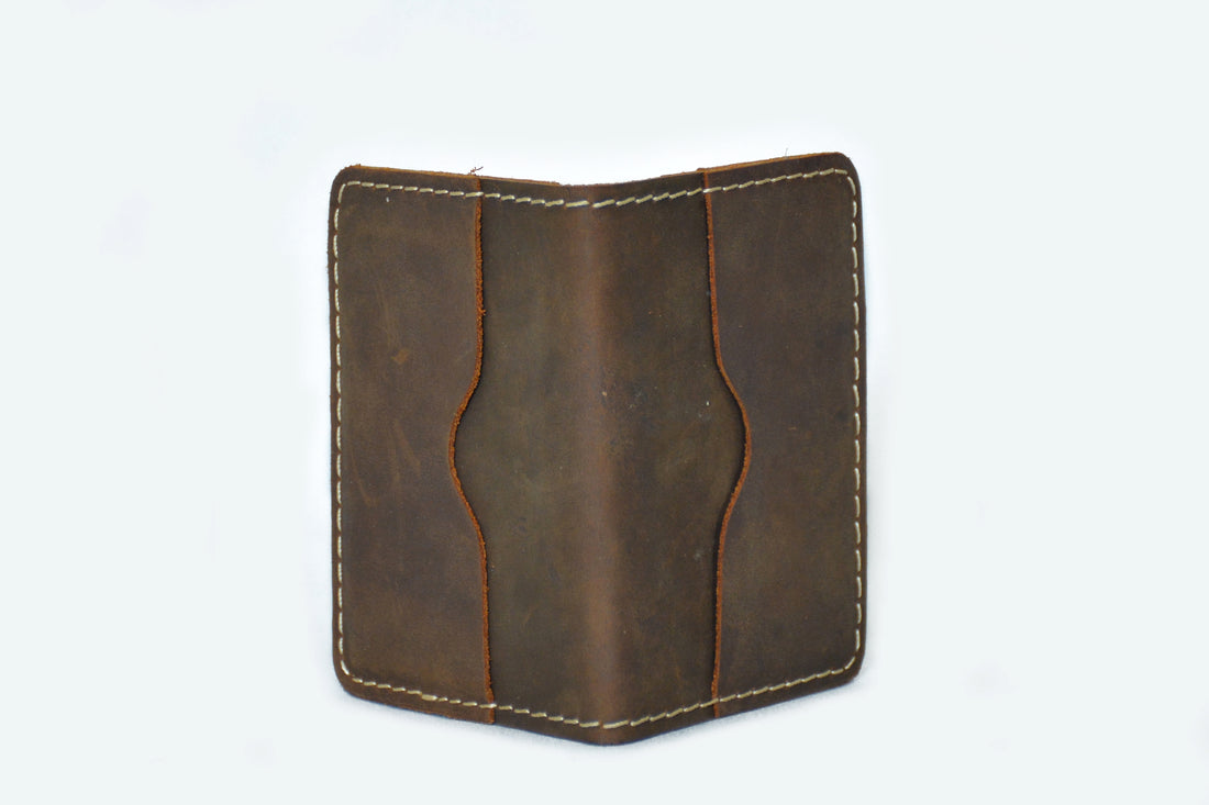 Minimalist Crazy Horse Leather Card Holder / Slim Wallet for Men